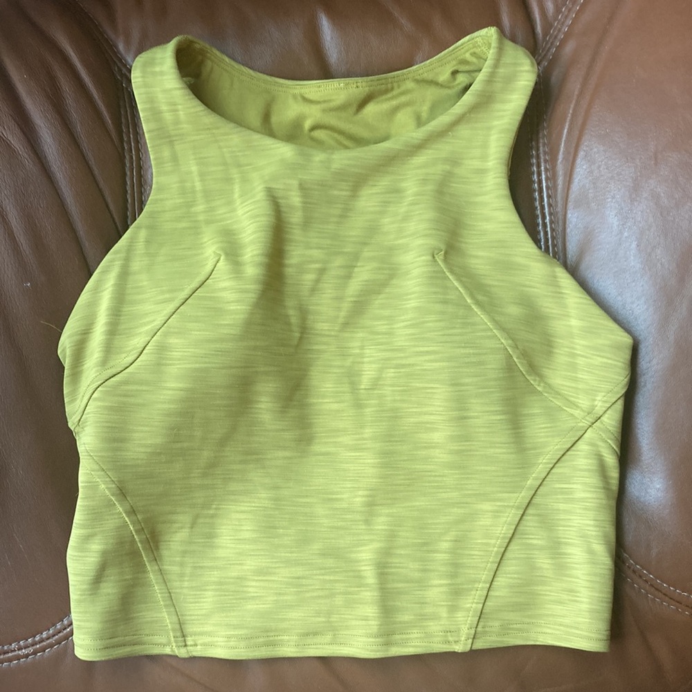 Lululemon small green Half top fitness tank top with padding